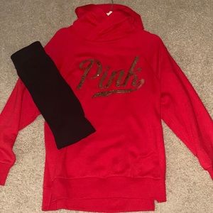 Pink hoodie set- size xs